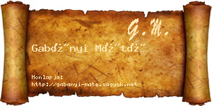 Gabányi Máté névjegykártya