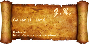 Gabányi Máté névjegykártya