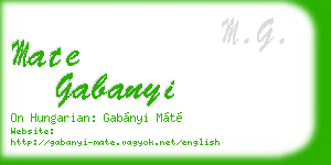 mate gabanyi business card
