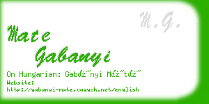 mate gabanyi business card